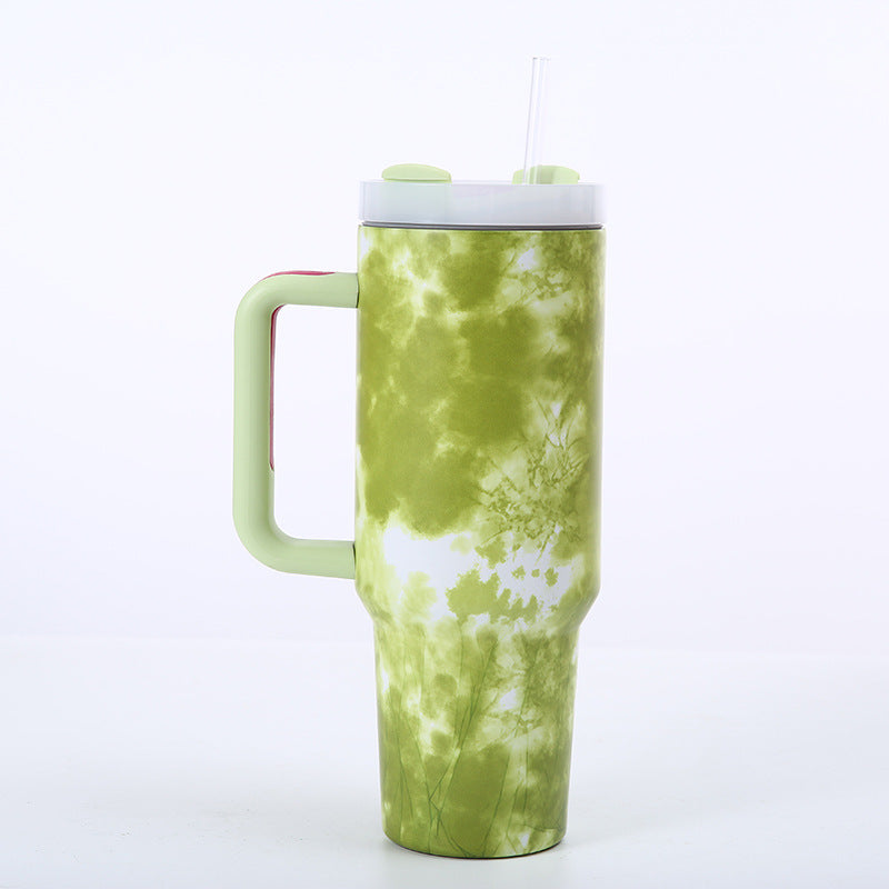 Wholesale Tumbler 40oz Stainless Steel Cow Print Leopard Print Car Portable Straw Thermos Cup Ice Bullies Cup